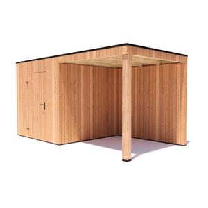 Tuinvoordeel tuinhuis Kubix Douglas 250 x 250 cm + 250 cm overkapping