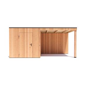 Tuinvoordeel tuinhuis Kubix Douglas 250 x 250 cm + 300 cm overkapping