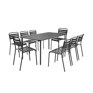 Sweeek  Metalen tuintafel met 8 stoelen
