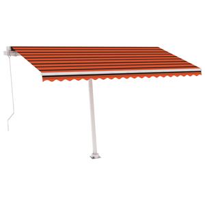 vidaXL Luifel handmatig uittrekbaar met LED 400x300 cm oranje en bruin