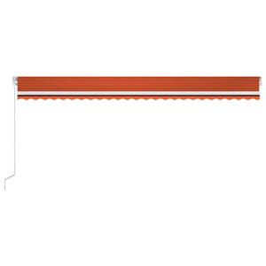 vidaXL Luifel handmatig uittrekbaar met LED 600x300 cm oranje en bruin
