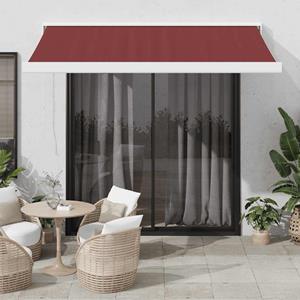 vidaXL Luifel handmatig uittrekbaar 350x250 cm bordeauxrood