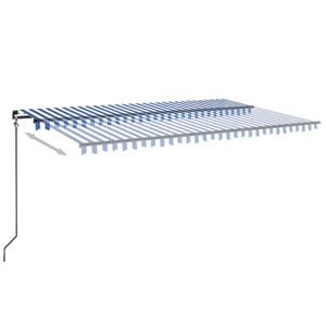 vidaXL Luifel handmatig uittrekbaar met LED 500x350 cm blauw en wit