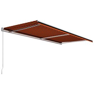 vidaXL Luifel handmatig uittrekbaar 600x300 cm oranje en bruin