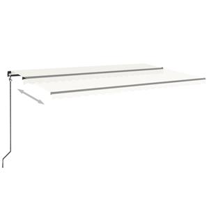 vidaXL Luifel handmatig uittrekbaar met LED 500x350 cm crèmekleurig