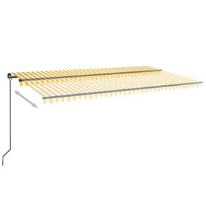 vidaXL Luifel handmatig uittrekbaar 600x350 cm geel en wit