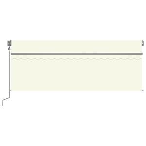 vidaXL Luifel met rolgordijn, LED en windsensor 4,5x3 m crèmekleurig