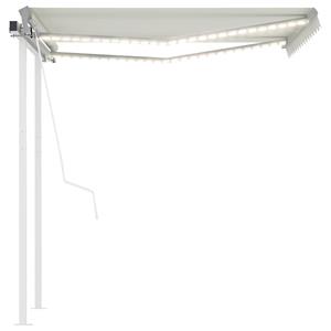 vidaXL Luifel automatisch met LED en windsensor 3x2,5 m crèmekleurig