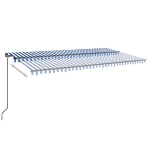 vidaXL Luifel handmatig uittrekbaar 600x350 cm blauw en wit