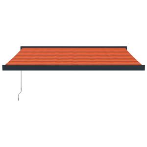 vidaXL Luifel uittrekbaar 3,5x2,5 m stof en aluminium oranje en bruin