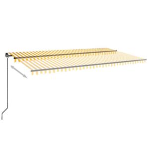 vidaXL Luifel handmatig uittrekbaar met LED 600x350 cm geel en wit