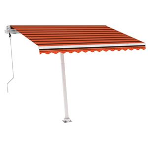 vidaXL Luifel automatisch met LED windsensor 300x250 cm oranje bruin