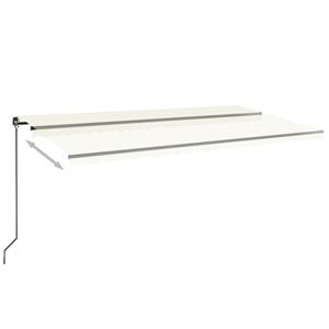 vidaXL Luifel handmatig uittrekbaar met LED 600x350 cm crèmekleurig