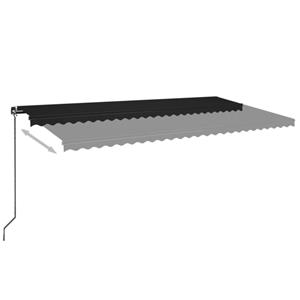 vidaXL Luifel handmatig uittrekbaar met LED 600x350 cm antracietkleur