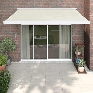 vidaXL Luifel uittrekbaar 3,5x2,5 m stof en aluminium crèmekleurig