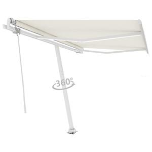 vidaXL Luifel automatisch met LED en windsensor 300x250 cm crèmekleur
