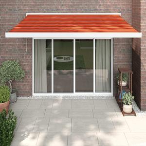 vidaXL Luifel uittrekbaar 3,5x2,5 m stof en aluminium oranje en bruin
