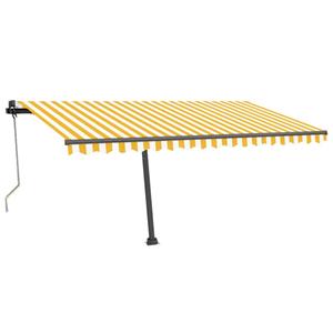 vidaXL Luifel vrijstaand automatisch 450x350 cm geel en wit