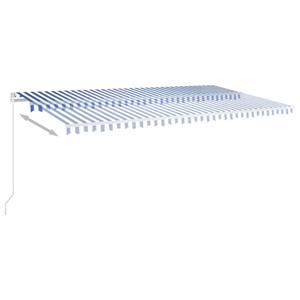 vidaXL Luifel handmatig uittrekbaar met LED 600x350 cm blauw en wit