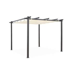 Sweeek  Pergola, aluminium, 3x3m, met uitschuifbaar zonnescherm