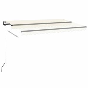 vidaXL Luifel automatisch met LED en windsensor 450x350 cm crèmekleur
