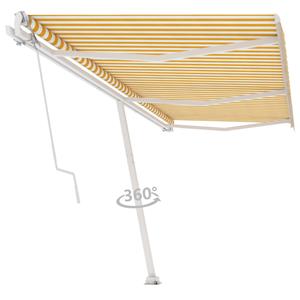 vidaXL Luifel vrijstaand automatisch 600x300 cm geel en wit