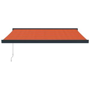 vidaXL Luifel uittrekbaar 3,5x2,5 m stof en aluminium oranje en bruin