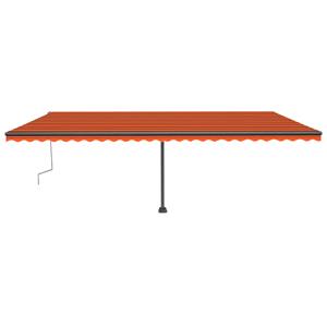 vidaXL Luifel handmatig uittrekbaar met LED 600x300 cm oranje en bruin