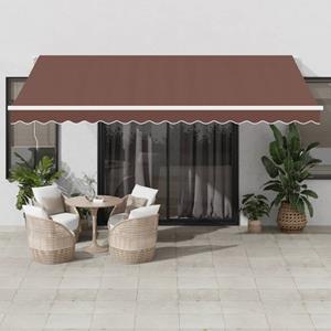 vidaXL Luifel automatisch uittrekbaar met LED 450x300 cm bruin