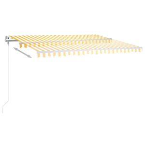 vidaXL Luifel automatisch met LED en windsensor 400x350 cm geel en wit