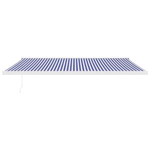 vidaXL Luifel uittrekbaar 5x3 m stof en aluminium blauw en wit