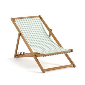 LA REDOUTE INTERIEURS Ligstoel in acacia en geruite stof, Veldi