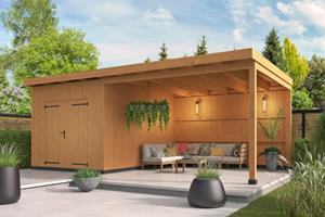 Van Kooten Tuin en Buitenleven DHZ berging Hellendoorn 700x400 cm incl. dubbele deur - verticale wanden onbehandeld