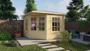 Van Kooten Tuin en Buitenleven Blokhut Asmund 300x300 cm - Red class wood geïmpregneerd