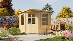 Van Kooten Tuin en Buitenleven Blokhut Jos 250x250 cm - Red class wood geïmpregneerd