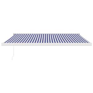 vidaXL Luifel uittrekbaar 4x3 m stof en aluminium blauw en wit