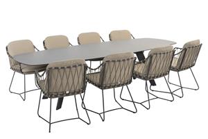 4 Seasons Outdoor Diningset Montana Prego 9-delig HPL 280 x 113 cm