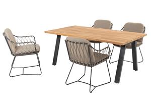 Taste by 4 Seasons Diningset Ambassador Prego 5-delig Teak 180 x 100 cm