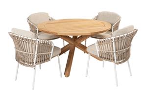 4 Seasons Outdoor Diningset Prado Dalias 5-delig Teak Ø130 cm
