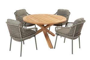 Taste by 4 Seasons Diningset Prado Jura 5-delig Teak Ø130 cm