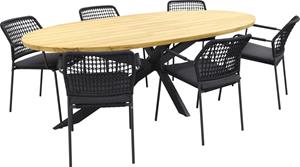 Taste by 4 Seasons Taste Tuinset Barista antraciet Prado Teak-Anthracite 240 cm