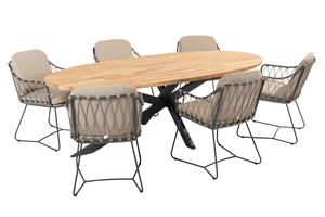 Taste by 4 Seasons Diningset Prado Prego 7-delig Teak 240 x 115 cm