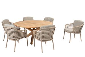 4 Seasons Outdoor Diningset Prado Como 7-delig Teak Ø160 cm