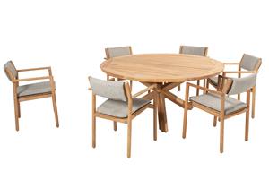 4 Seasons Outdoor Diningset Prado Levi 7-delig Teak Ø160 cm