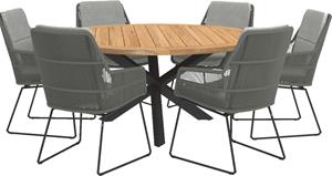 Taste by 4 Seasons Taste Diningset Valencia Platinum Prado Teak-Anthracite Ø160 cm Platinum
