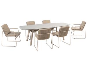 Taste by 4 Seasons Diningset Manolo Parma Latte 7-delig Keramiek 240 x 103 cm