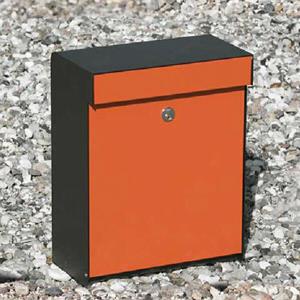 Hardbrass Brievenbus Grundform Zwart/Oranje