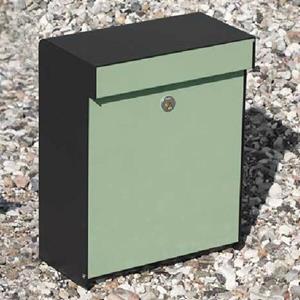 Hardbrass Brievenbus Grundform Zwart/Lichtgroen