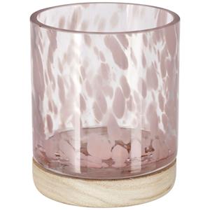 Windlicht Fria; 7.9x9.5 cm (ØxH); rosa/wit