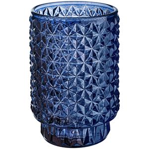 Windlicht Cleo; 8.5x13 cm (ØxH); blauw; cylindrisch; 4 stuk / verpakking